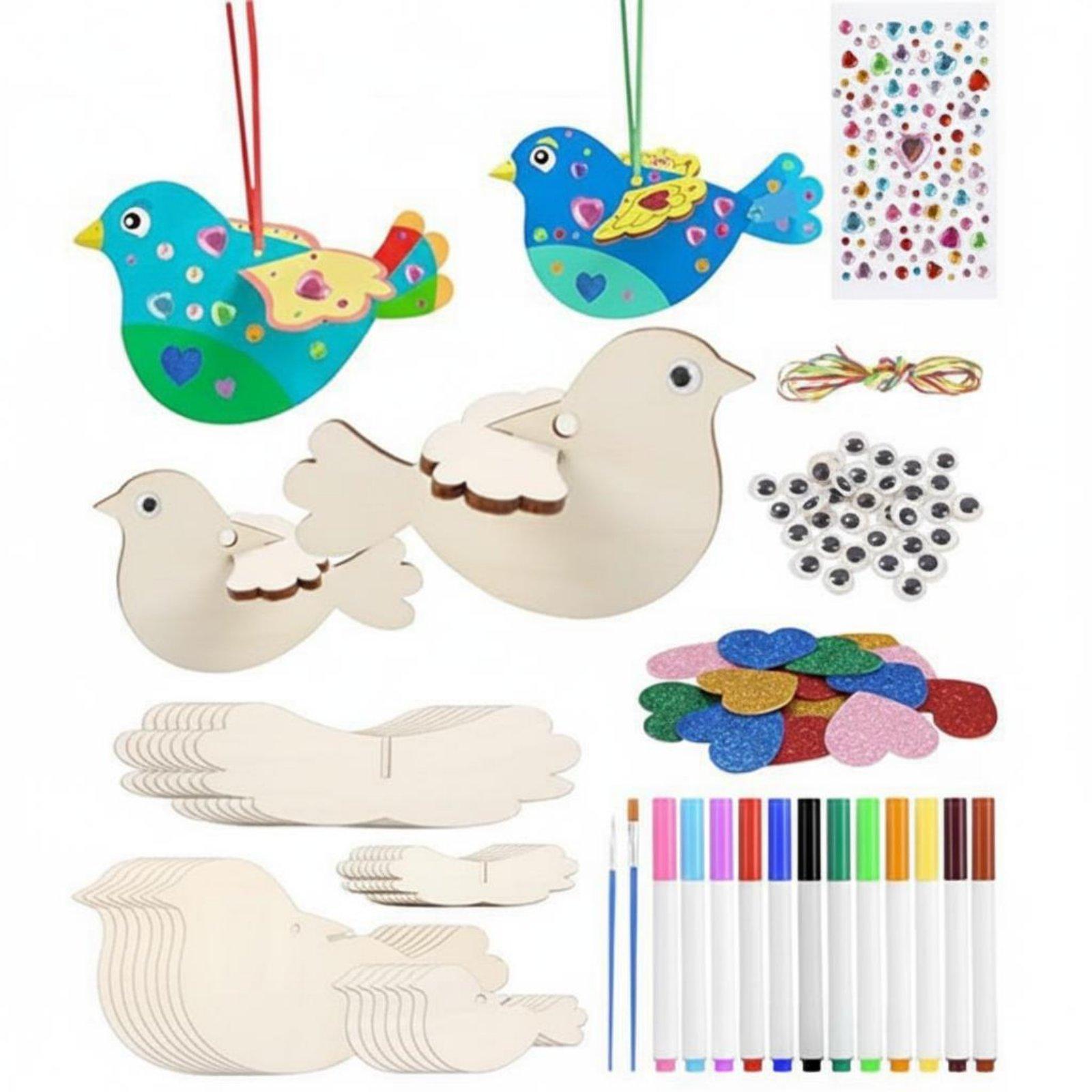 Kids Toys Home - 8 Buah Kit Kerajinan Burung Kayu