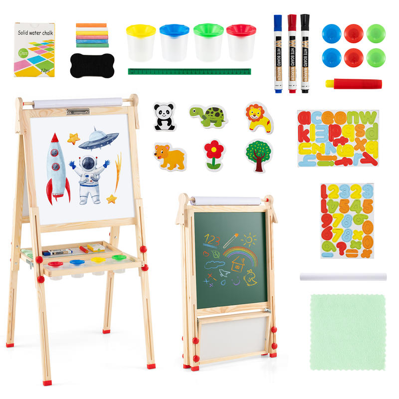 Kids Art Easel - Meja Lukis Anak Kayu Lipat 3-in-1