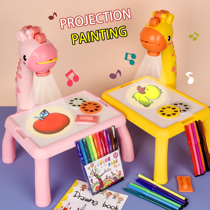 Kids Art Easel - Papan gambar proyeksi rusa elektrik, mainan