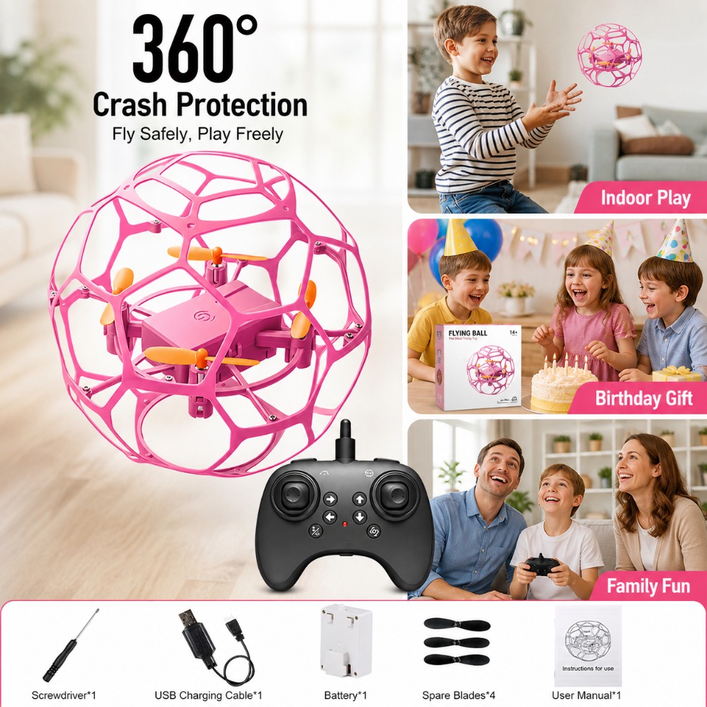 Drone Quadcopter Bentuk Bola S - Kids Toys Under £5 ulasan dan harga