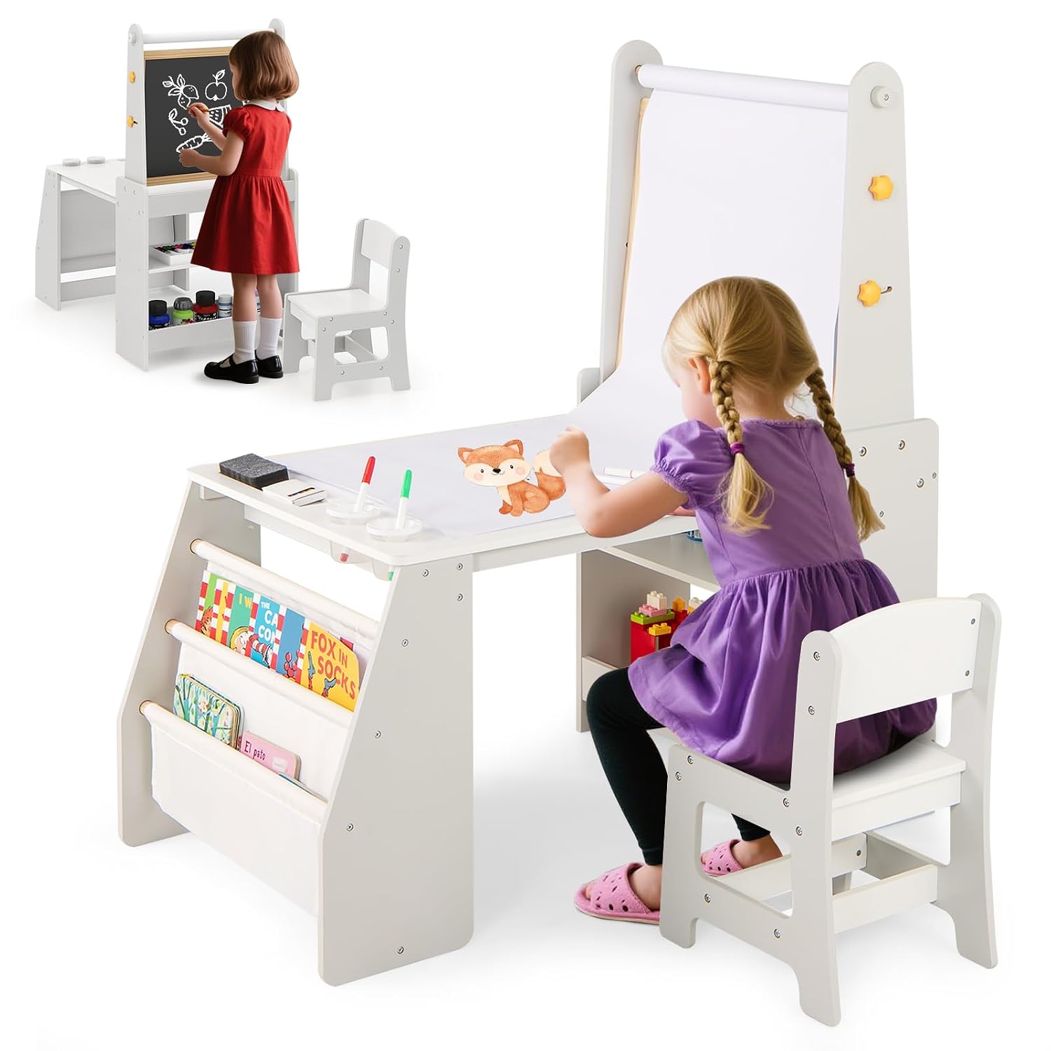 Set Meja & Kursi Seni Anak 4-i - Kids Art Easel ulasan dan harga