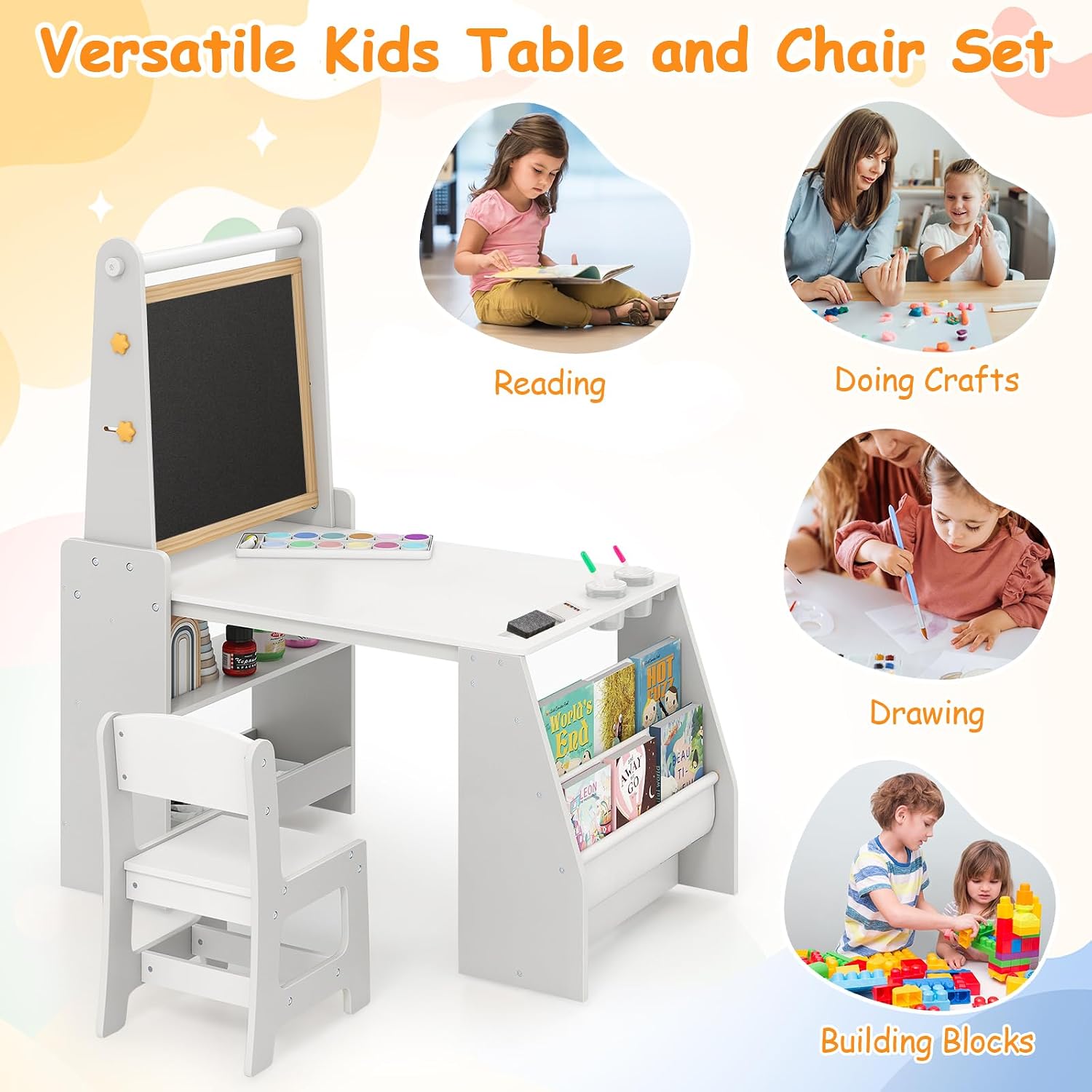 Set Meja & Kursi Seni Anak 4-i - Kids Art Easel ulasan dan harga