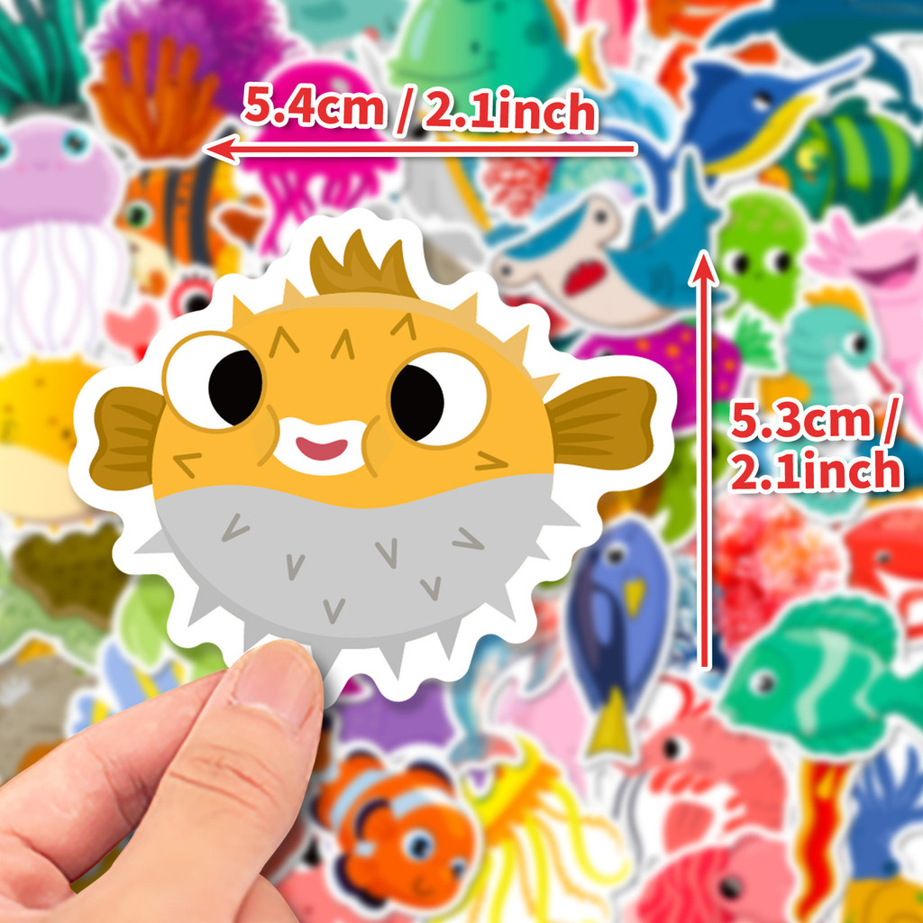 50 Buah Stiker Kehidupan Laut  - Kids Toys Stores ulasan dan harga