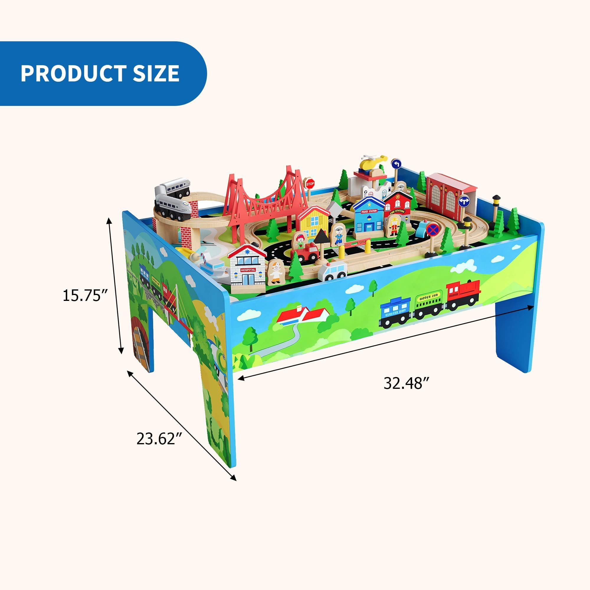 78PCS Set Meja Kereta Kayu 4-i - Kids Art Easel ulasan dan harga