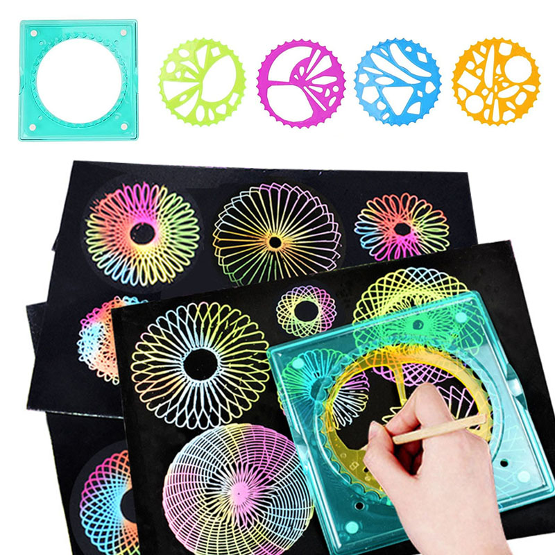 Penggaris Geometris Spiral Art - Kids Toys Under £5 ulasan dan harga