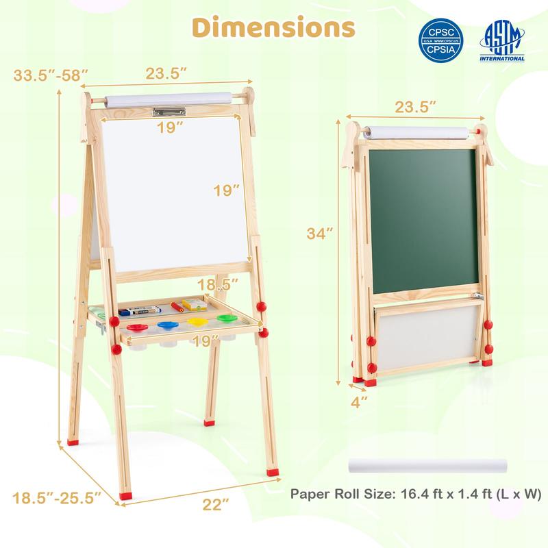 Meja Lukis Anak Kayu Lipat 3-i - Kids Art Easel ulasan dan harga