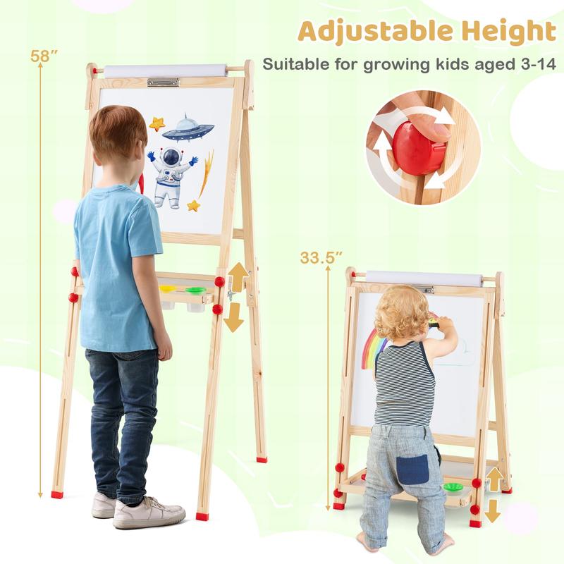 Meja Lukis Anak Kayu Lipat 3-i - Kids Art Easel ulasan dan harga